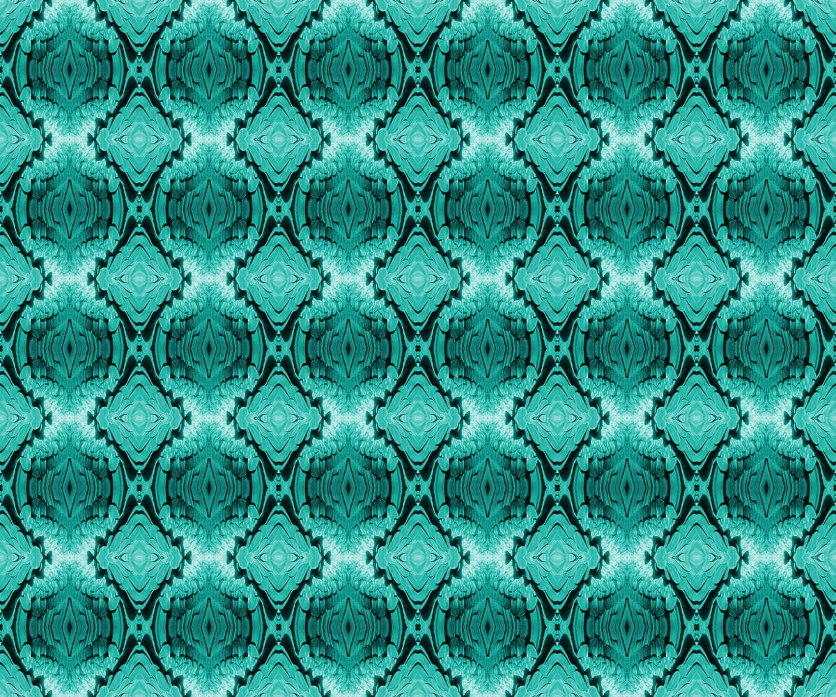 Feathered Nest pattern in Turquoise