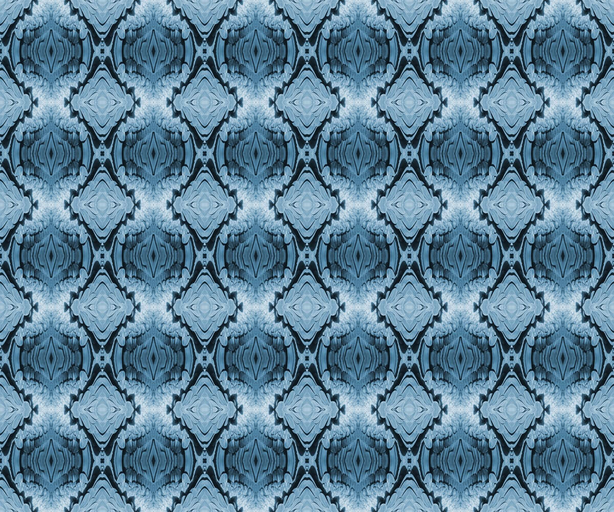 Feathered Nest pattern in Blue