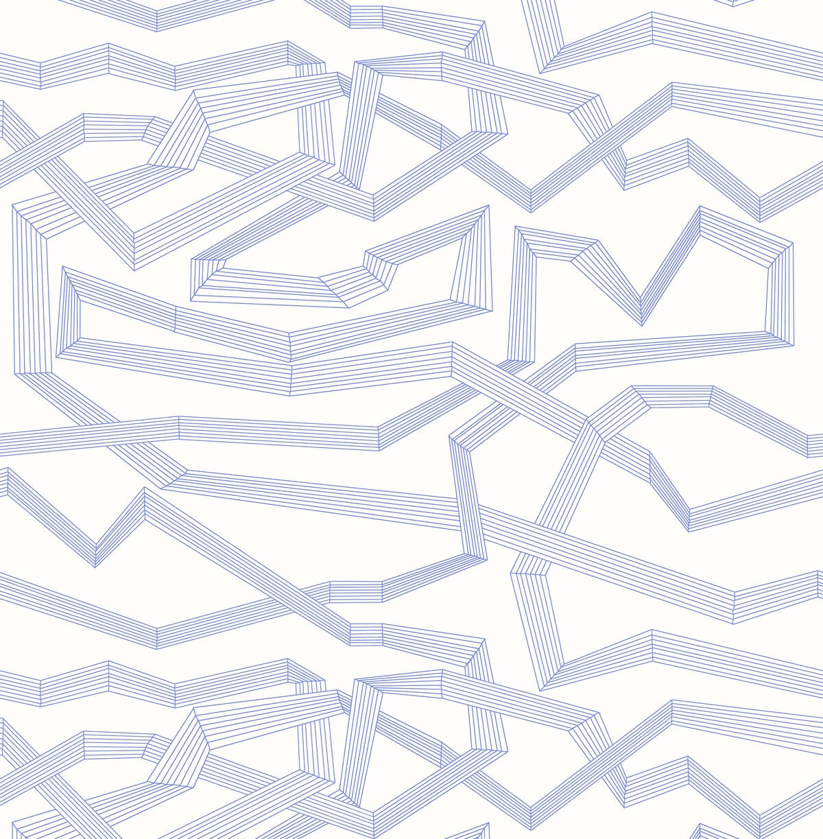 Boomerang pattern in blue with white background