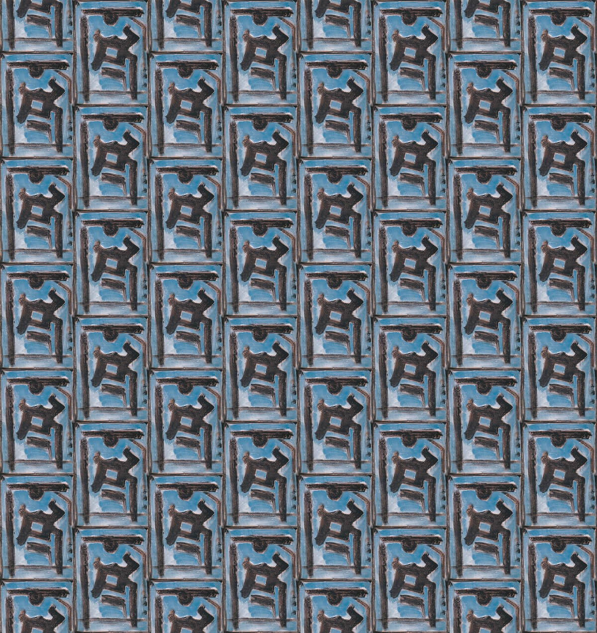 Liberated pattern in blue