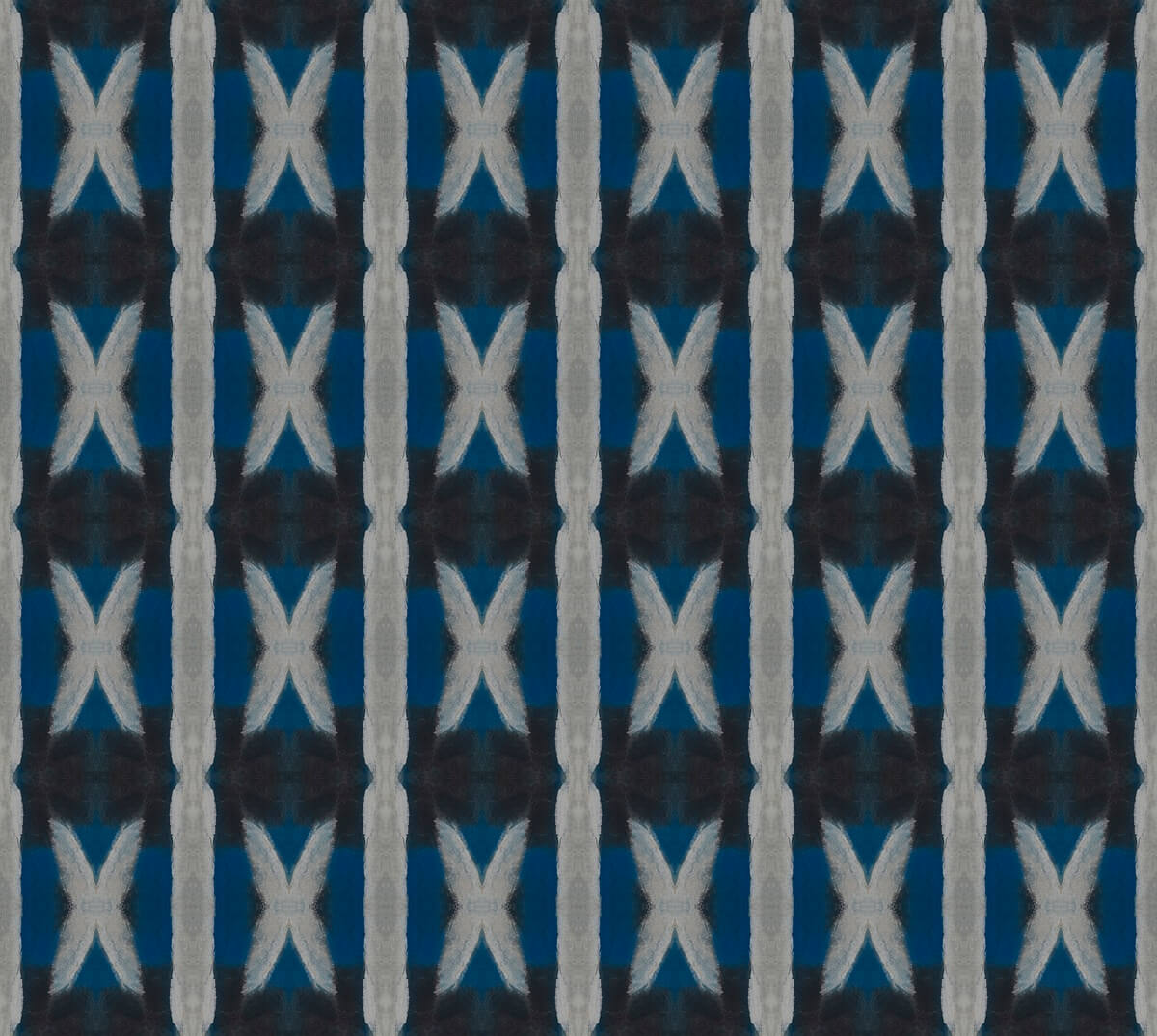 Solitude III pattern in black, blue, and gray